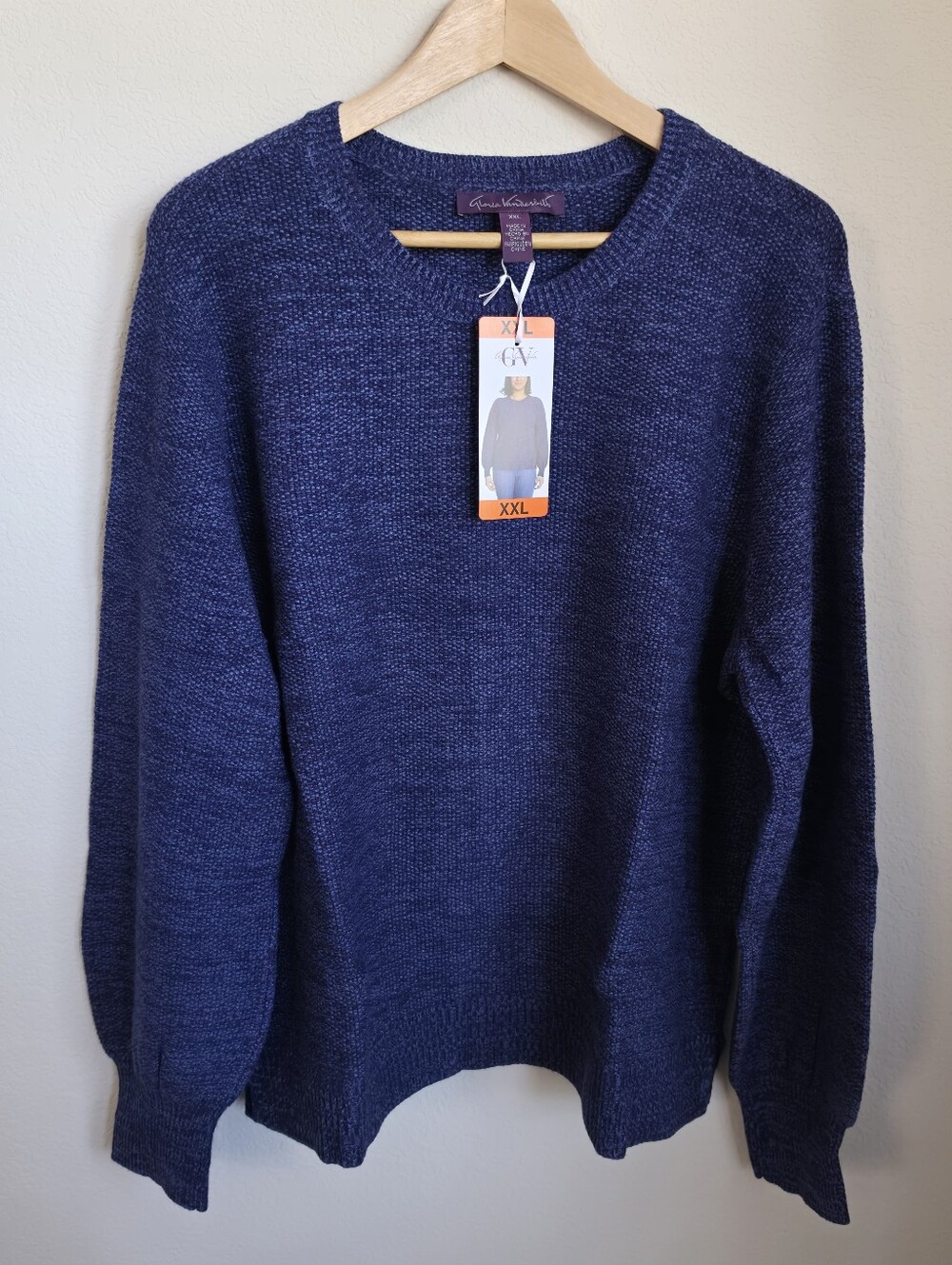 Gloria Vanderbilt Navy Blue Crewneck Sweater XXL NWT